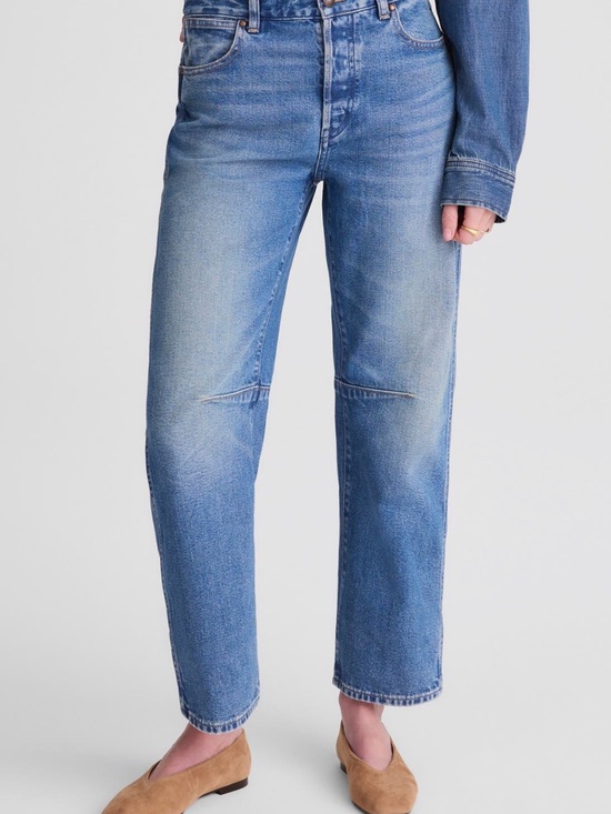 Madewell Denim - Madewell Light-Medium Blue Pieced Barrel Leg Jeans